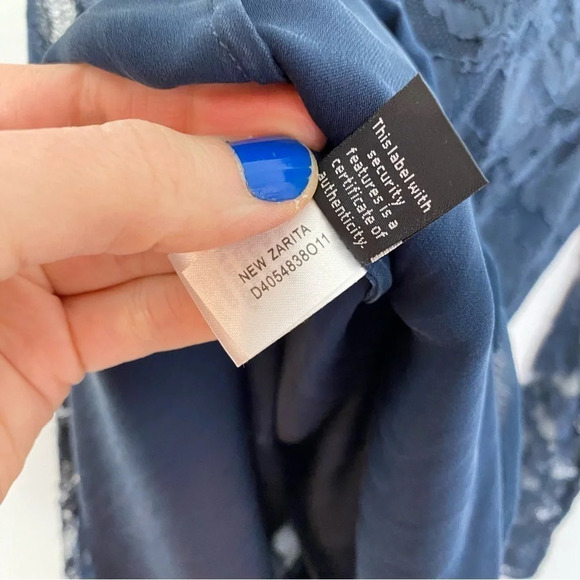 DVF Diane Von Furstenberg New Zarita Lace Dress Size Small Long Sleeve Navy Blue - Picture 13 of 16